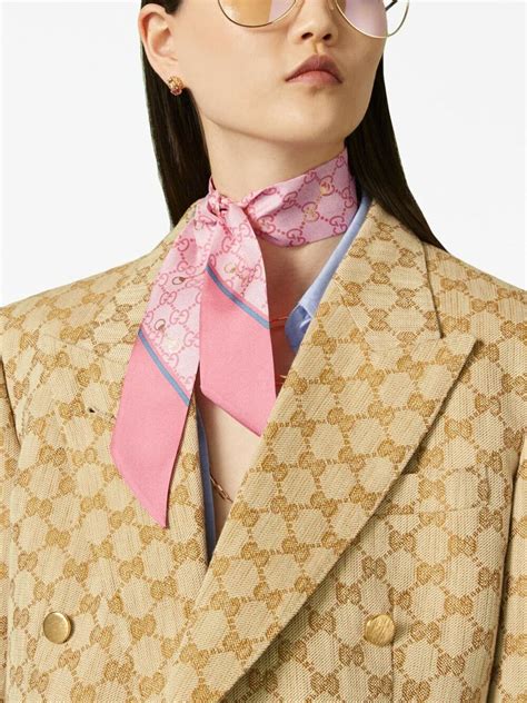 two sided gucci scarf|gucci print silk neck bow.